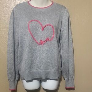 6. Love Scarlett size S Heather Gray Knit Sweater with Pink Accent NWT